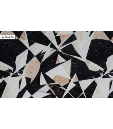 Viscose Graphique BLANC NOIR VIOLET