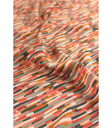 ÉGLANTINE ET ZOÉ : Popeline de viscose ROC Corail