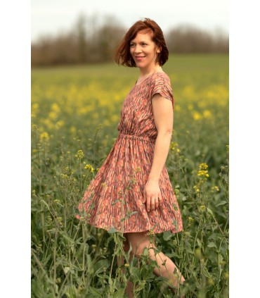 ÉGLANTINE ET ZOÉ : Popeline de viscose ROC Corail