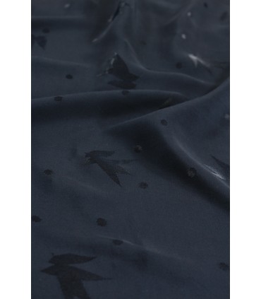 ÉGLANTINE ET ZOÉ : Jacquard de Viscose STRELI Bleu Marine