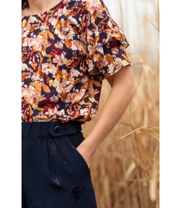 ÉGLANTINE ET ZOÉ : Jacquard de Viscose STRELI Bleu Marine