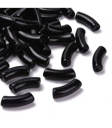 Perles acryliques Gros Tube NOIR