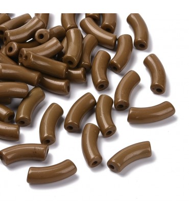 Perles acryliques Gros Tube MARRON