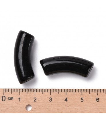 Perles acryliques Gros Tube NOIR