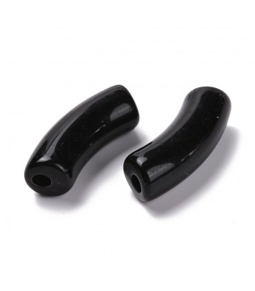 Perles acryliques Gros Tube NOIR