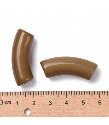 Perles acryliques Gros Tube MARRON