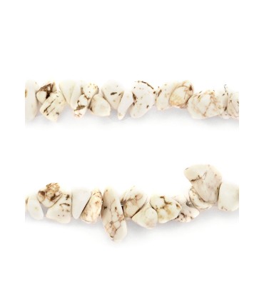 Perles chapelet coquillage chips - blanc marbré