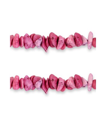 Perles chapelet coquillage chips - rose magenta