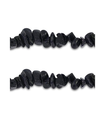 Perles chapelet coquillage chips - bleu nuit pailleté