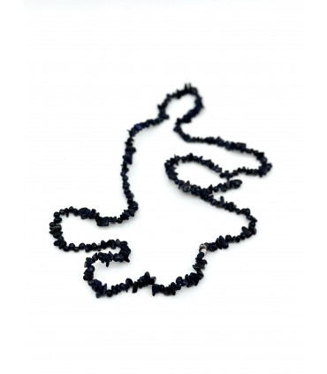 Perles chapelet coquillage chips - bleu nuit pailleté