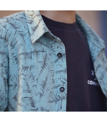 SEE YOU AT SIX : Lin Viscose Leaf Shelter - Vert Surf