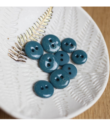 LISE TAILOR Bouton glitter deux trous 12mm ÉMERAUDE