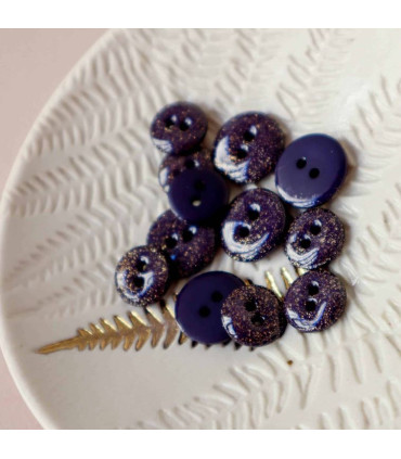 LISE TAILOR Bouton glitter deux trous 12mm ENCRE