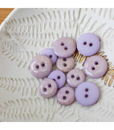 LISE TAILOR Bouton glitter deux trous 12mm LILAS