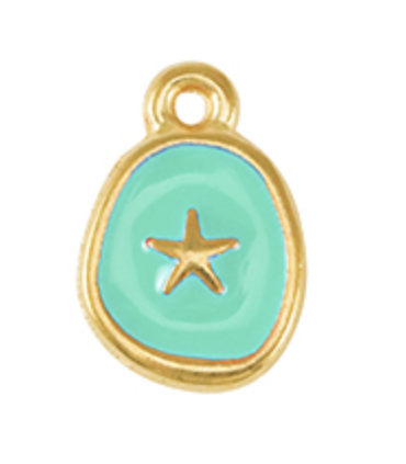 Pendentif étoile de mer DORÉ BLEU LAGON