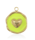Pendentif en acier inoxydable coeur DORÉ JAUNE NÉON