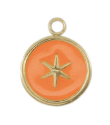 Pendentif en acier inoxydable étoile DORÉ ORANGE