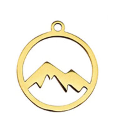 Pendentif en acier inoxydable montagne DORÉ