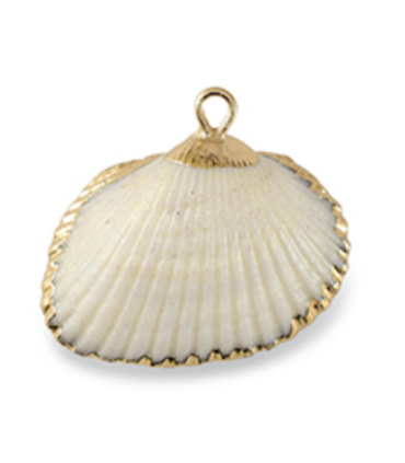 Pendentif coquille Saint-Jacques BLANC DORÉ