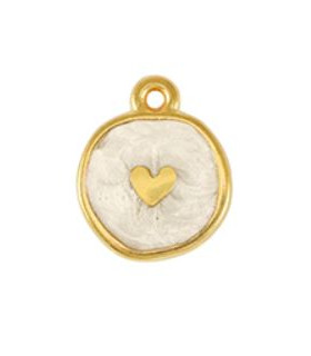 Pendentif coeur DORÉ BLANC