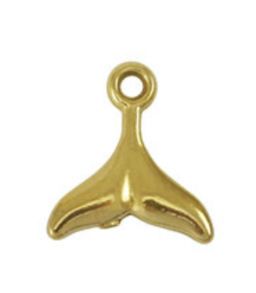 Pendentif en acier inoxydable Queue de baleine DORÉ