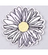 Thermocollant - Petite pâquerette Blanc contours noirs