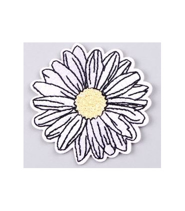 Thermocollant - Petite pâquerette Blanc contours noirs