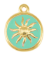 Pendentif soleil DORÉ BLEU LAGON