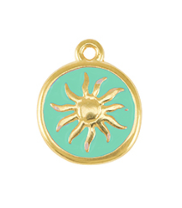Pendentif soleil DORÉ BLEU LAGON