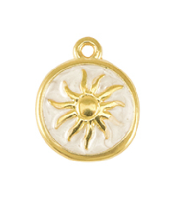 Pendentif soleil DORÉ BLANC