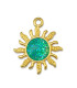Pendentif soleil DORÉ TURQUOISE PAILLETÉ