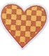 Thermocollant - Coeur Damier - CHOCOLAT