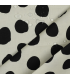 POPPY : Coton Enduit ECRU à pois NOIR