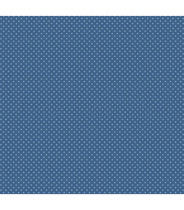 Coton Enduit BLEU à pois BLANC