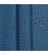 Coton Enduit BLEU à pois BLANC
