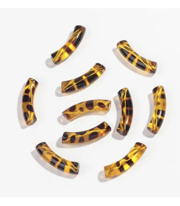 Perles acryliques Tube LÉOPARD