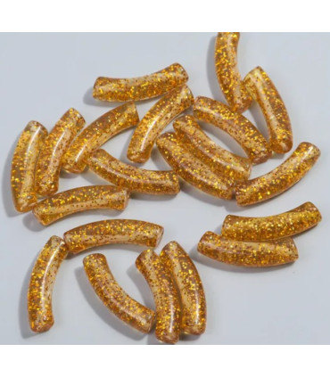 Perles acryliques Tube - GLITTER OR