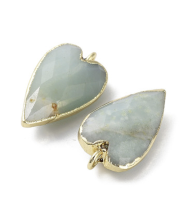 Pendentif coeur BLEU DORÉ