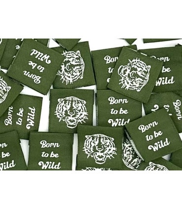 Étiquette tissée à coudre : Born to be Wild - VERT