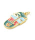 Pendentif visage émaillé DORÉ VERT