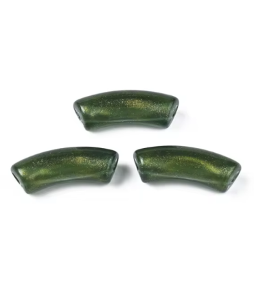 Perles acryliques Tube - KAKI PAILLETÉ