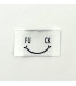 Étiquette tissée à coudre : Smiley FUCK - BLANCHE