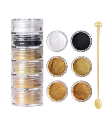 Lot de paillettes fines - dégradé doré noir et argenté