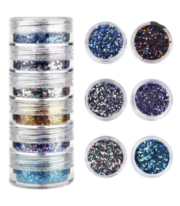 Lot de grosses paillettes - dégradé bleu et violet