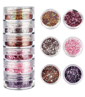 Lot de grosses paillettes - dégradé rose et violet