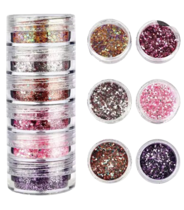 Lot de grosses paillettes - dégradé rose et violet