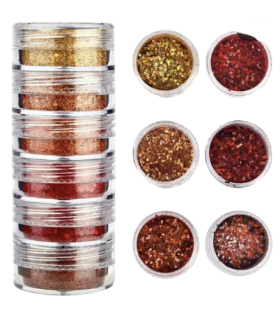 Lot de grosses paillettes - dégradé orange et jaune