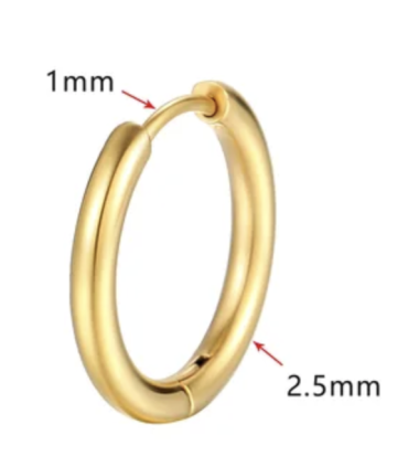 Créoles rondes 12mm - DORÉ