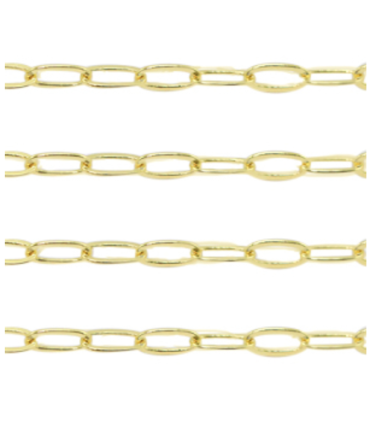 Chaîne maille acier inoxydable - 3mm DORÉ