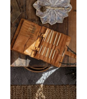 MUUD : étuit pour aiguilles à tricoter en cuir - CARITA WHISKY